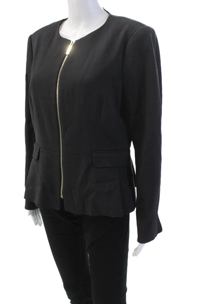 Ted Baker London Womens Full Zipper Long Sleeves Light Jacket Black Size 4