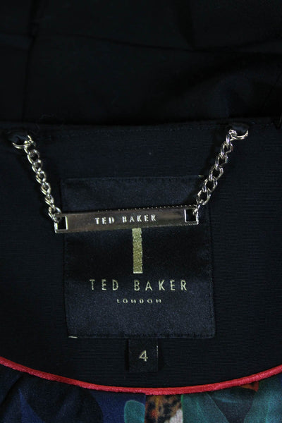 Ted Baker London Womens Full Zipper Long Sleeves Light Jacket Black Size 4