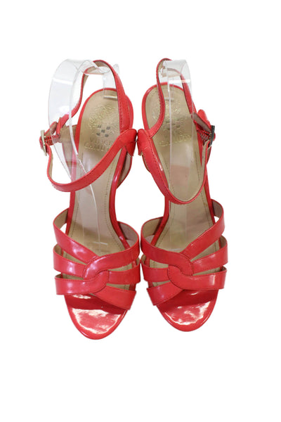 Vince Camuto Womens Patent Leather Slingbacks Heels Pink Size 9.5 Medium