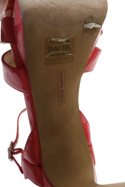 Vince Camuto Womens Patent Leather Slingbacks Heels Pink Size 9.5 Medium