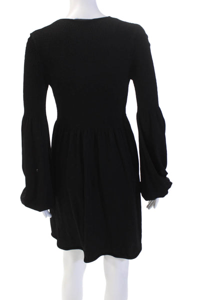 Zara Womens Long Sleeves Knee Length Sweater A Line Dress Black Size Medium