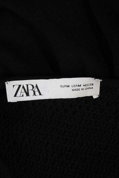 Zara Womens Long Sleeves Knee Length Sweater A Line Dress Black Size Medium
