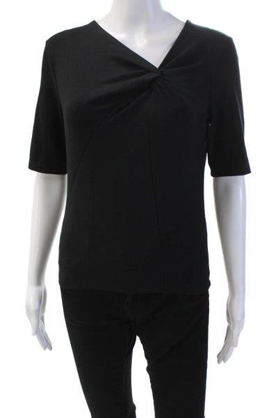 Club Monaco Womens Short Sleeve V-neck Lined Dress Top Black Size S