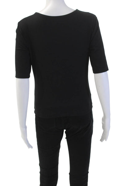 Club Monaco Womens Short Sleeve V-neck Lined Dress Top Black Size S