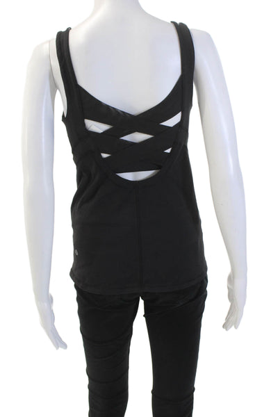 Lululemon Womens Sleeveless V-neck Lined Casual Tank Top Black Size XS