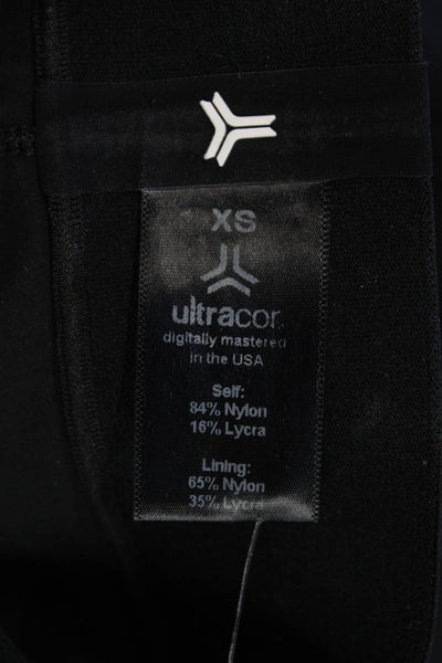 Ultracor Womens High Waisted Side Striped Stretch Leggings Black Size XS