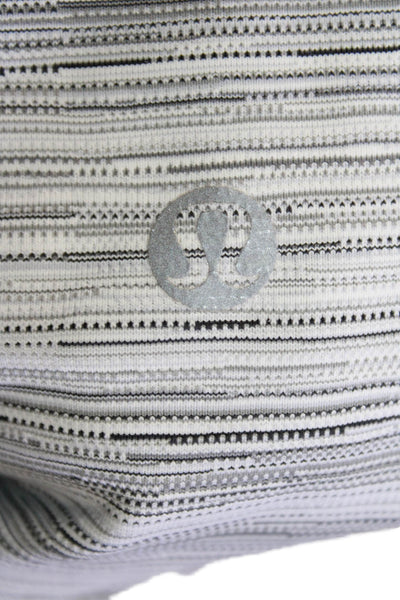 Lululemon Womens High Waisted Striped Stretch Athletic Leggings Gray Size S