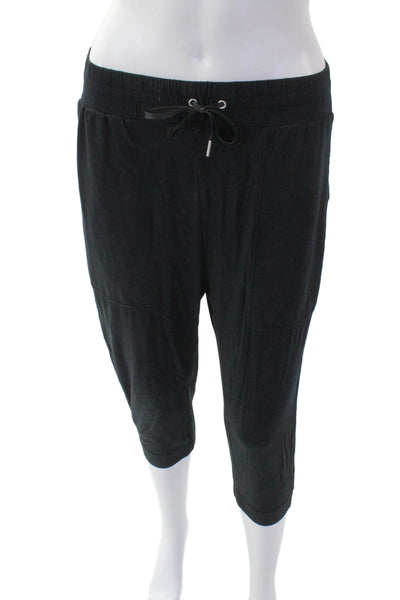 Helmut Lang Womens Drawstring Waist Pocketed Capri Sweatpants Black Size P