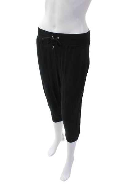 Helmut Lang Womens Drawstring Waist Pocketed Capri Sweatpants Black Size P
