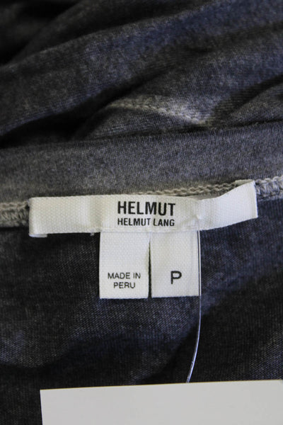 Helmut Helmut Lang Womens Cotton Paneled Detail Long Sleeve Top Gray Size P