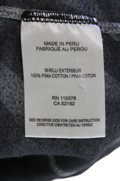 Helmut Helmut Lang Womens Cotton Paneled Detail Long Sleeve Top Gray Size P