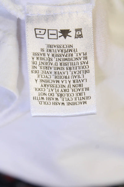 ALC Womens Cotton Crew Neck Gathered Shoulder Blouse Solid White Size XS