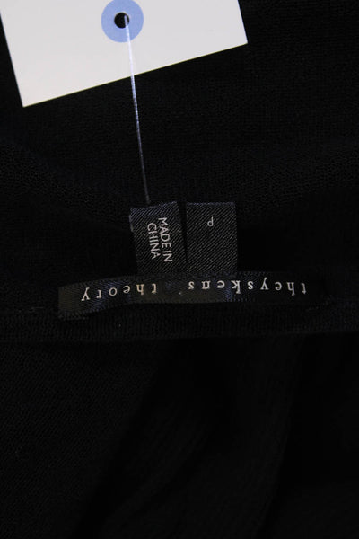 Theyskens Theory Womens Sheer Panel Detail Long Sleeve Top Black Size P