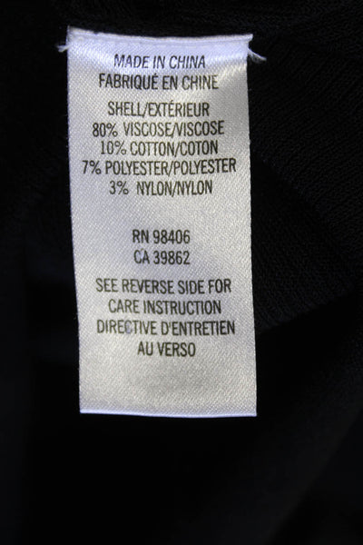 Theyskens Theory Womens Sheer Panel Detail Long Sleeve Top Black Size P