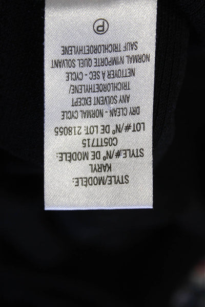 Theyskens Theory Womens Sheer Panel Detail Long Sleeve Top Black Size P