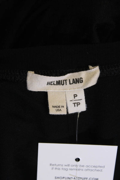 Helmut Lang Womens Long Sleeve Crew Neck Open Back Detail Top Black Size P