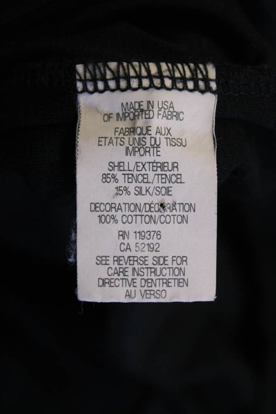 Helmut Lang Womens Long Sleeve Crew Neck Open Back Detail Top Black Size P