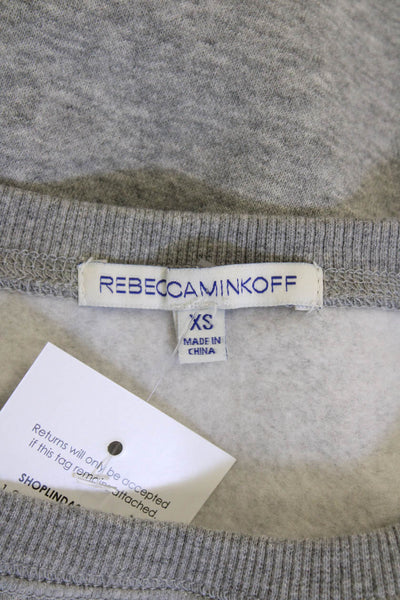 Rebecca Minkoff Womens Cotton Gathered Shoulder Sweatshirt Gray Size XS