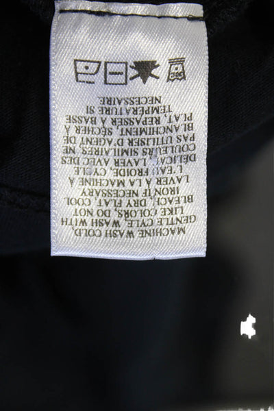 ALC Womens Cotton Crew Neck Short Ruched Sleeve Detail T-Shirt Black Size XS