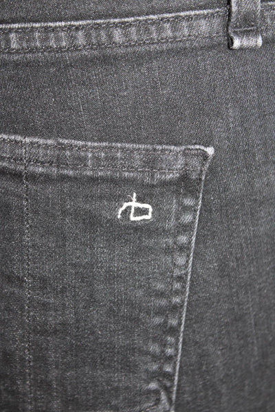 Rag & Bone Jean Womens Raw Hem Slim Leg Jeans Croyden Black Cotton Size 27