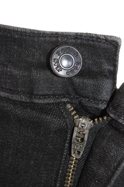 Rag & Bone Jean Womens Raw Hem Slim Leg Jeans Croyden Black Cotton Size 27