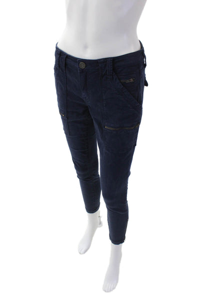 Joie Jeans Womens Park Skinny Leg Cargo Jeans Navy Blue Cotton Size 27