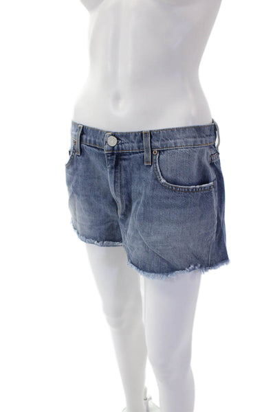 Joie Jeans Womens Denim Zip Up Shayna Cut Off Shorts Blue Cotton Size 27