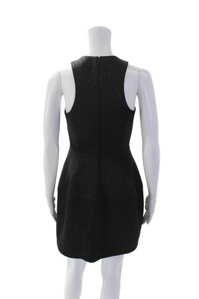 Laundry by Shelli Segal Womens Sleeveless Zip Animal Print Dress Black Size 0