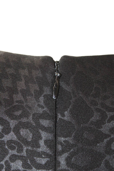 Laundry by Shelli Segal Womens Sleeveless Zip Animal Print Dress Black Size 0