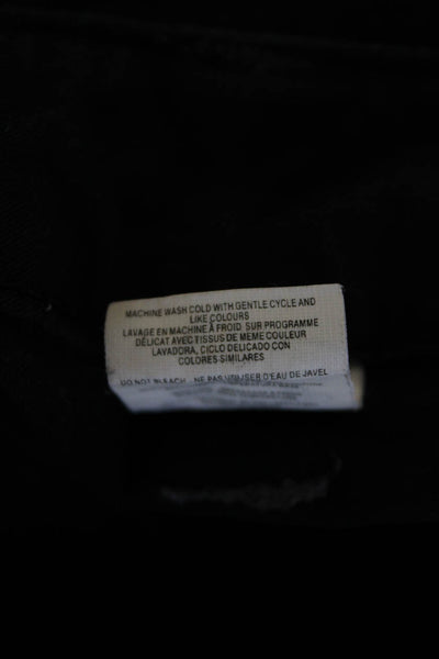 Le Jean De Womens Cotton Zip Button Straight Leg Casual Pants Black Size EUR 29