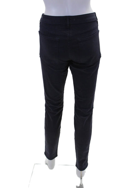 Rich & Skinny Womens Cotton Zip Button Straight Leg Pants Navy Size EUR 27