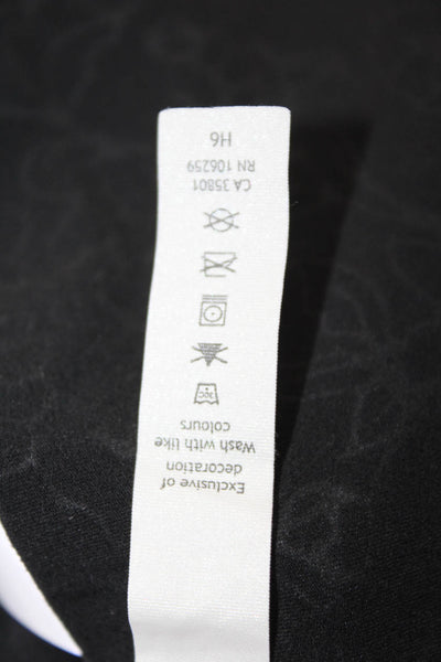 Lululemon Womens Floral Print High Waist Slip-On Athletic Leggings Black Size 2
