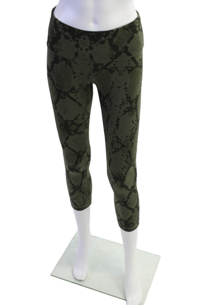 Lululemon Womens Geometric Print High Waist Athletic Leggings Green Size 4