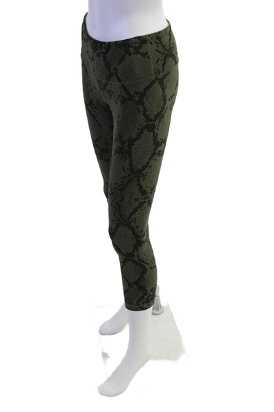 Lululemon Womens Geometric Print High Waist Athletic Leggings Green Size 4