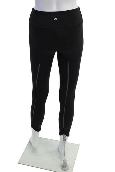Lululemon Womens High Waisted Slip-On Elastic Athletic Leggings Black Size 2