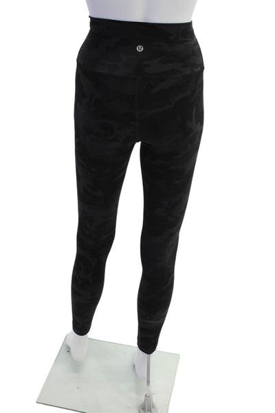 Lululemon Womens Camouflage Print Athletic High Waist Leggings Black Size 2