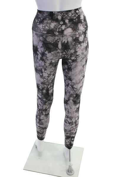 Lululemon Womens Graphic Print Elastic Slip-On Athletic Leggings Purple Size 2