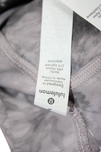 Lululemon Womens Graphic Print Elastic Slip-On Athletic Leggings Purple Size 2