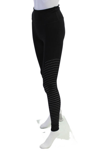 Lululemon Womens Mesh Textured Athletic High Waist Slip-On Leggings Black Size 2