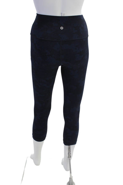 Lululemon Womens Camouflage Elastic Waist Slip-On Athletic Leggings Blue Size 4