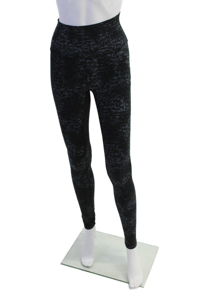 Lululemon Womens Abstract High Elastic Waisted Athletic Leggings Black Size 2