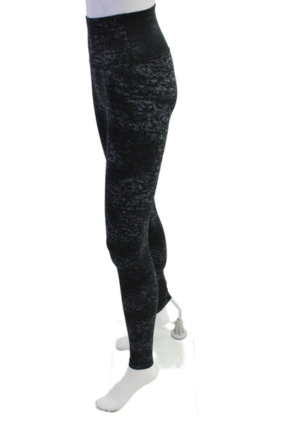 Lululemon Womens Abstract High Elastic Waisted Athletic Leggings Black Size 2