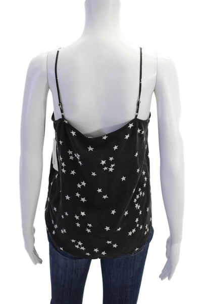 Equipment Femme Womens Silk Geometric Print Sleeveless Tank Blouse Black Size XS
