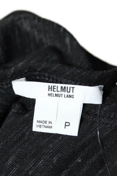 Helmut Helmut Lang Womens Striped Scoop Neck Sleveeless Tank Top Black Size P