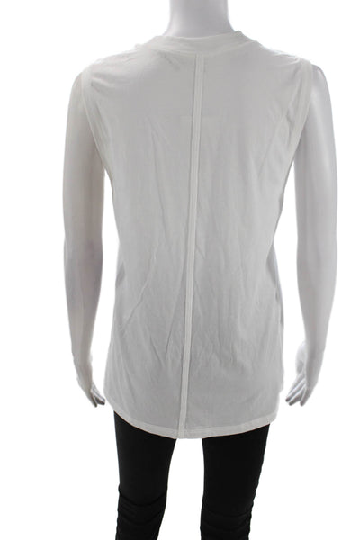 Lululemon Womens Crew Neck Sleeveless Pullover Tank Top White Cotton Size 4