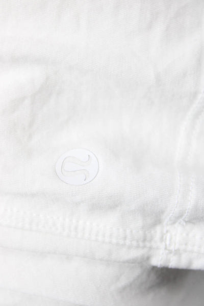 Lululemon Womens Crew Neck Sleeveless Pullover Tank Top White Cotton Size 4