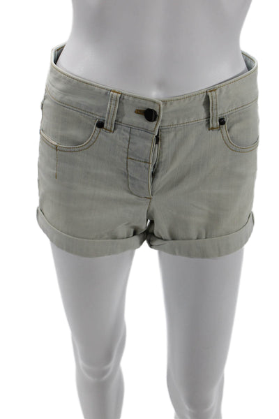 Theory Womens Cotton Five Pocketed Cuffed Leg Denim Shorts Blue Size 00