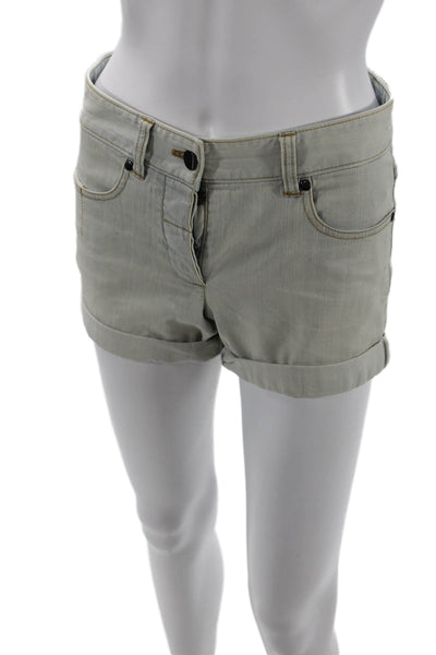 Theory Womens Cotton Five Pocketed Cuffed Leg Denim Shorts Blue Size 00