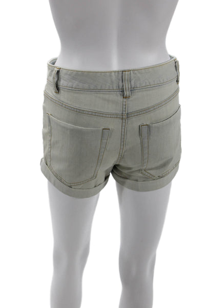 Theory Womens Cotton Five Pocketed Cuffed Leg Denim Shorts Blue Size 00