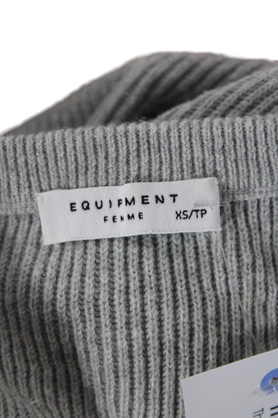 Equipment Femme Womens Cotton Ribbed Snap Buttoned Knit Tank Top Gray Size XS